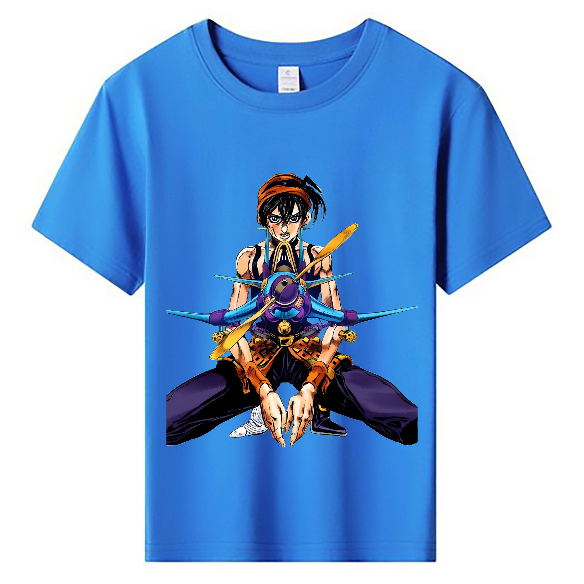 （画像用） ジョジョの奇妙な冒険 ナランチャ?ギルガ JoJo's Bizarre Adventure Narancia Ghirga 綿100％キッズTシャツ（フロントプリント）
